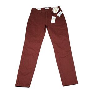 Curve Appeal Twill Minimalist Jegging Pants Stretch Dark Brown Women's Size 6 28